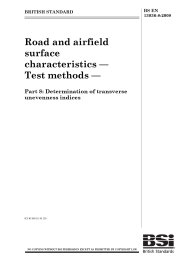 Road and airfield surface characteristics - test methods. Determination of transverse unevenness indices (Withdrawn)