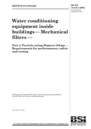 Water conditioning equipment inside buildings - mechanical filters. Particle rating 80 µm to 150 µm - requirements for performances, safety and testing (incorporating amendment no. 1)