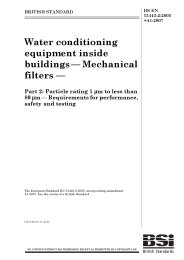 Water conditioning equipment inside buildings - Mechanical filters. Particle rating 1 µm to less than 80 µm - Requirements for performance, safety and testing (+A1:2007)