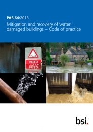 Mitigation and recovery of water damaged buildings - code of practice