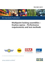 Multipoint locking assemblies. Keyless egress - performance requirements and test methods