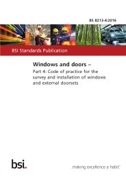 Windows and doors. Code of practice for the survey and installation of windows and external doorsets
