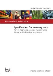 Specification for masonry units. Aggregate concrete masonry units (dense and light-weight aggregates) (+A1:2015)