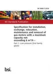 Specification for installation, exchange, relocation, maintenance and removal of gas meters with a maximum capacity not exceeding 6 m³/h. Low pressure (2nd family gases)