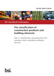 Fire classification of construction products and building elements. Classification using data from fire resistance tests, excluding ventilation services
