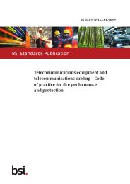 Telecommunications equipment and telecommunications cabling - code of practice for fire performance and protection (+A1:2017)