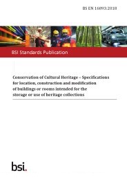 Conservation of cultural heritage - specifications for location, construction and modification of buildings or rooms intended for the storage or use of heritage collections