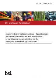 Conservation of cultural heritage - specifications for location, construction and modification of buildings or rooms intended for the storage or use of heritage collections