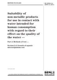 Suitability of non-metallic products for use in contact with water intended for human consumption with regard to their effect on the quality of water. Methods of test. Growth of aquatic microorganisms test (+A1:2014)