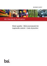 Water quality - risk assessments for Legionella control - Code of practice