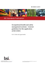 Occupational health and safety management systems - general guidelines for the application of ISO 45001. Risks and opportunities
