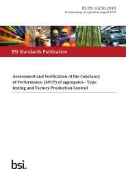 Assessment and verification of the constancy of performance (AVCP) of aggregates - type testing and factory production control (Incorporating corrigendum August 2018)