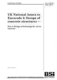 UK National Annex to Eurocode 2: Design of concrete structures. Design of fastenings for use in concrete