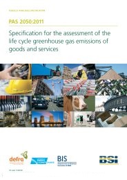 Specification for the assessment of the life cycle greenhouse gas emissions of goods and services