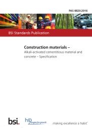 Construction materials. Alkali-activated cementitious material and concrete - specification (Withdrawn)