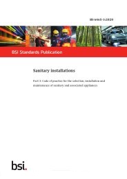 Sanitary installations. Code of practice for the selection, installation and maintenance of sanitary and associated appliances