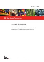 Sanitary installations. Code of practice for the selection, installation and maintenance of sanitary and associated appliances