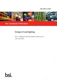 Design of road lighting. Lighting of roads and public amenity areas - code of practice