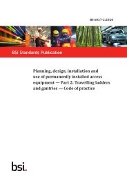 Planning, design, installation and use of permanently installed access equipment. Travelling ladders and gantries - Code of practice