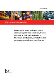 Recycling of roads and other paved areas using bitumen emulsion, foamed bitumen or hydraulic material - Materials, production, installation and product type testing - Specification