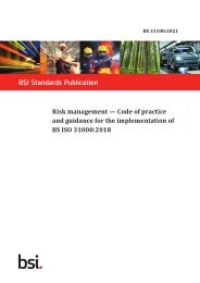 Risk management - code of practice and guidance for the implementation of BS ISO 31000:2018