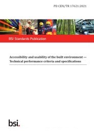 Accessibility and usability of the built environment. Technical performance criteria and specifications