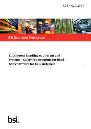 Continuous handling equipment and systems - Safety requirements for fixed belt conveyors for bulk materials