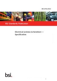 Electrical systems in furniture - specification