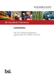 Luminaires. Particular requirements. Lighting chains (IEC 60598-2-20:2014) (Incorporating corrigendum December 2016) (Superseded but remains current)