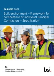 Built environment - framework for competence of individual principal contractors - specification