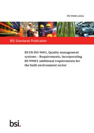 BS EN ISO 9001, Quality management systems - requirements, incorporating BS 99001 additional requirements for the built environment sector