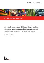 Air conditioners, liquid chilling packages and heat pumps for space heating and cooling and process chillers, with electrically driven compressors. Test conditions