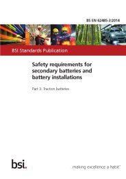 Safety requirements for secondary batteries and battery installations. Traction batteries