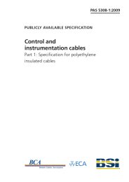 Control and instrumentation cables. Specification for polyethylene insulated cables