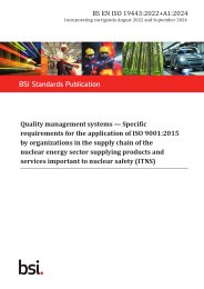 Quality management systems - Specific requirements for the application of ISO 9001:2015 by organizations in the supply chain of the nuclear energy sector supplying products and services important to nuclear safety (ITNS) (+A1:2024) (Incorporating corrigenda August 2022 and September 2024)