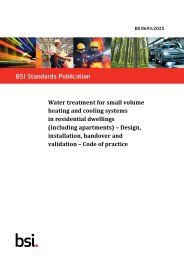 Water treatment for small volume heating and cooling systems in residential dwellings (including apartments) - Design, installation, handover and validation - Code of practice