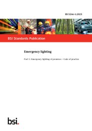 Emergency lighting. Emergency lighting of premises - Code of practice