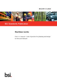 Maritime works. General - Code of practice for planning and design for the asset lifecycle