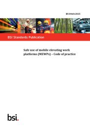 Safe use of mobile elevating work platforms (MEWPs) - Code of practice