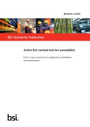 Active fire curtain barrier assemblies. Code of practice for application, installation and maintenance