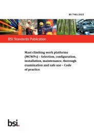 Mast climbing work platforms (MCWPs). Selection, configuration, installation, maintenance, thorough examination and safe use. Code of practice