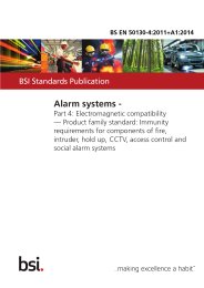 Alarm systems. Electromagnetic compatibility - Product family standard: Immunity requirements for components of fire, intruder, hold up, CCTV, access control and social alarm systems (+A1:2014)