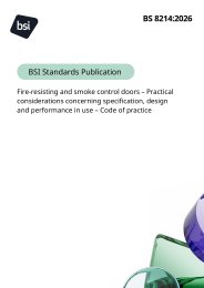 Fire-resisting and smoke control doors - Practical considerations concerning specification, design and performance in use - Code of practice