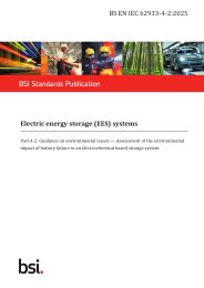 Electrical energy storage (EES) systems. Guidance on environmental issues - Assessment of the environmental impact of battery failure in an electrochemical based storage system