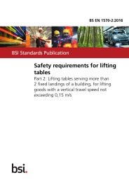 Safety requirements for lifting tables. Lifting tables serving more than 2 fixed landings of a building, for lifting goods with a vertical travel speed not exceeding 0,15 m/s