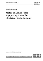 Specification for metal channel cable support systems for electrical installations (Incorporating amendment No.1)