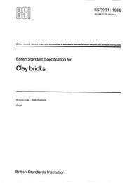 Specification for clay bricks (AMD 8946) (Withdrawn)