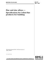 Zinc and zinc alloys - specification for rolled flat products for building