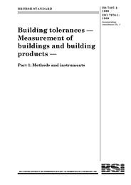 Building tolerances. Measurement of buildings and building products. Methods and instruments (AMD 9316)
