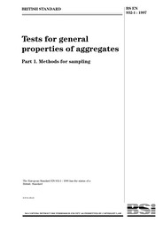 Tests for general properties of aggregates. Methods for sampling